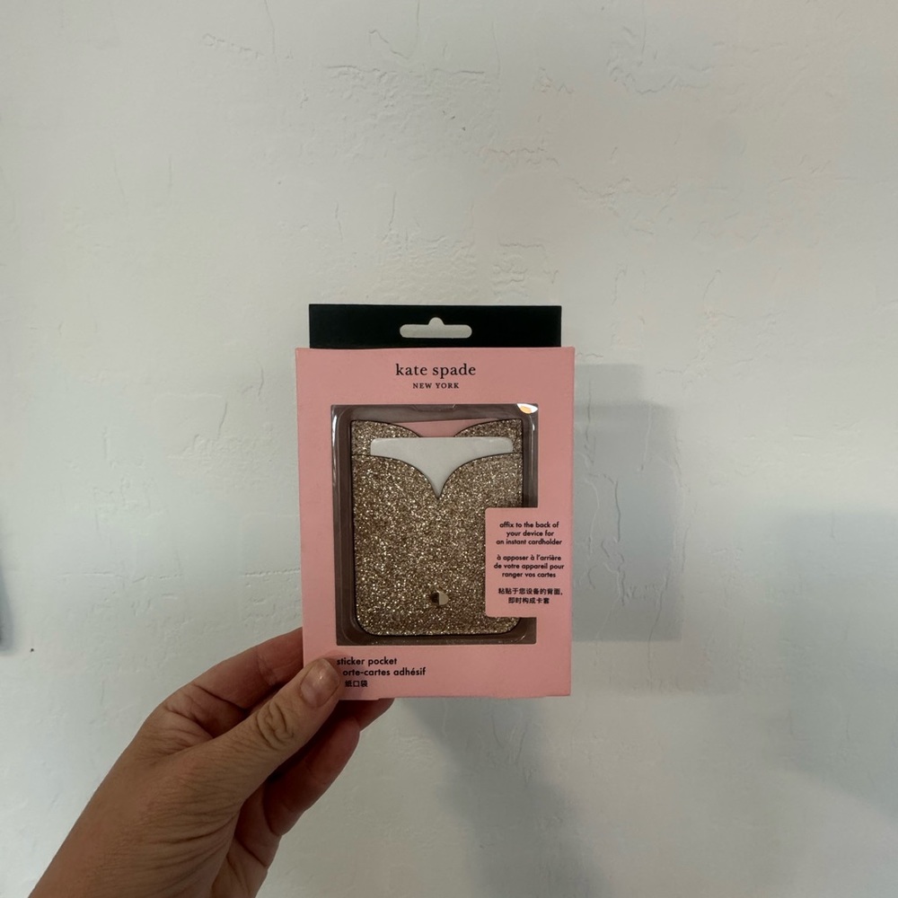 Kate Spade Sparkling Gold Card Pocket - not opened